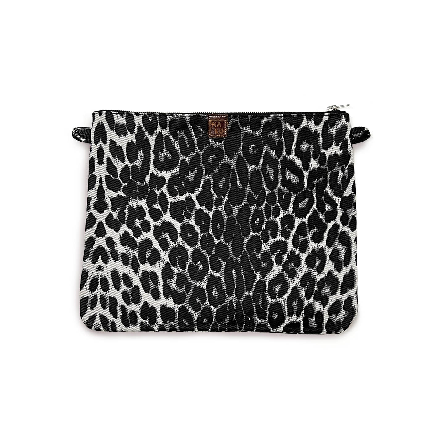 ZIPA CANVAS POUCH / Grey Leopard Print