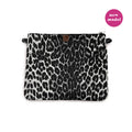 ZIPA CANVAS POUCH / Grey Leopard Print