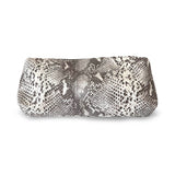 MIBA MINI LEATHER BAG / Silver + Grey Snake Print