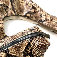 MIBA LEATHER SLOUCH BAG / Dark Brown Snake Print