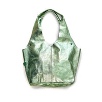 MIBA LEATHER SLOUCH BAG / Metallic Mint