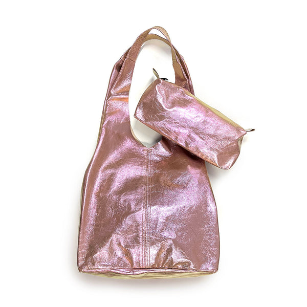 MIBA LEATHER SLOUCH BAG / Pearly Pink