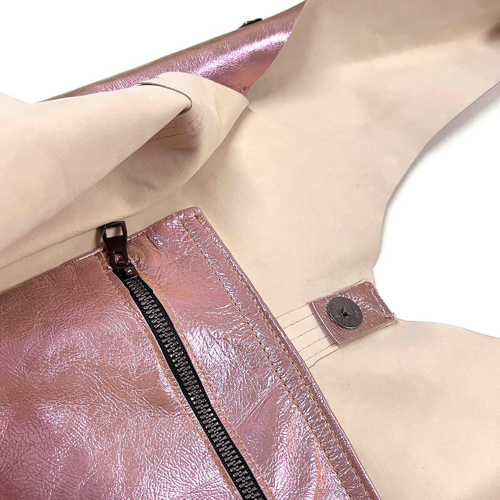 MIBA LEATHER SLOUCH BAG / Pearly Pink