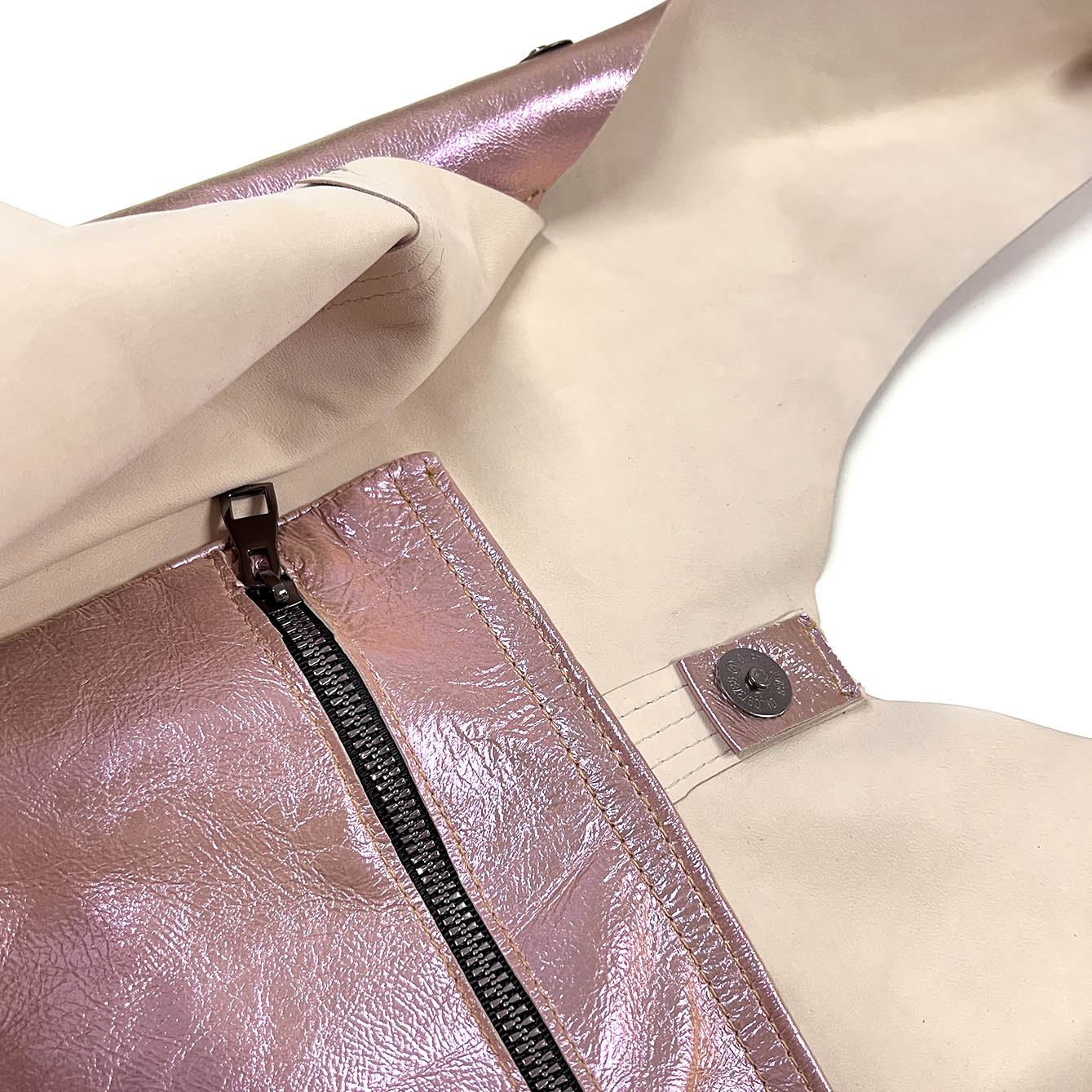 MIBA LEATHER SLOUCH BAG / Pearly Pink