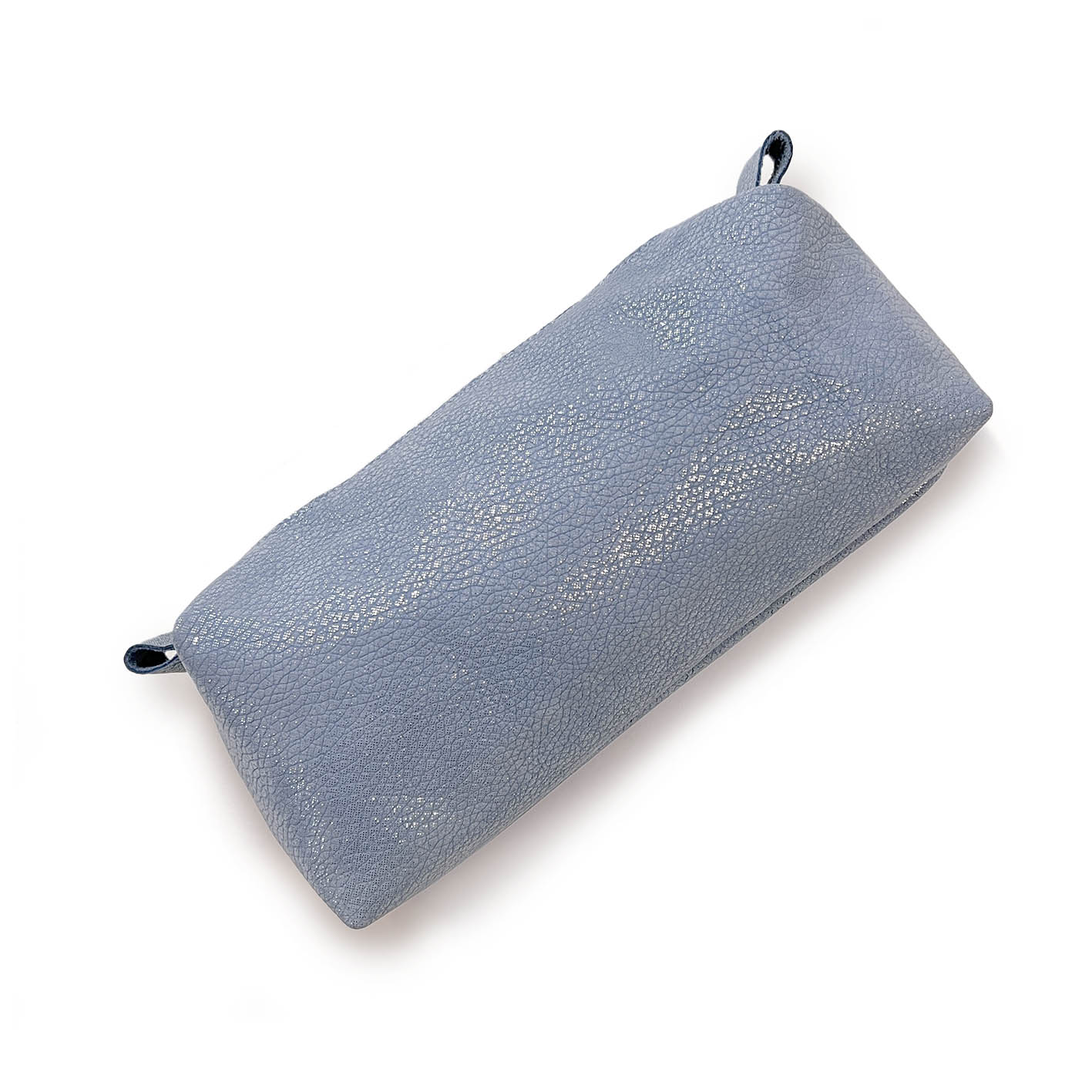 MIBA LEATHER SLOUCH BAG / Silver Blue Texture