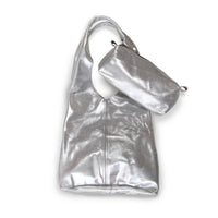 MIBA LEATHER SLOUCH BAG / Silver Speckle