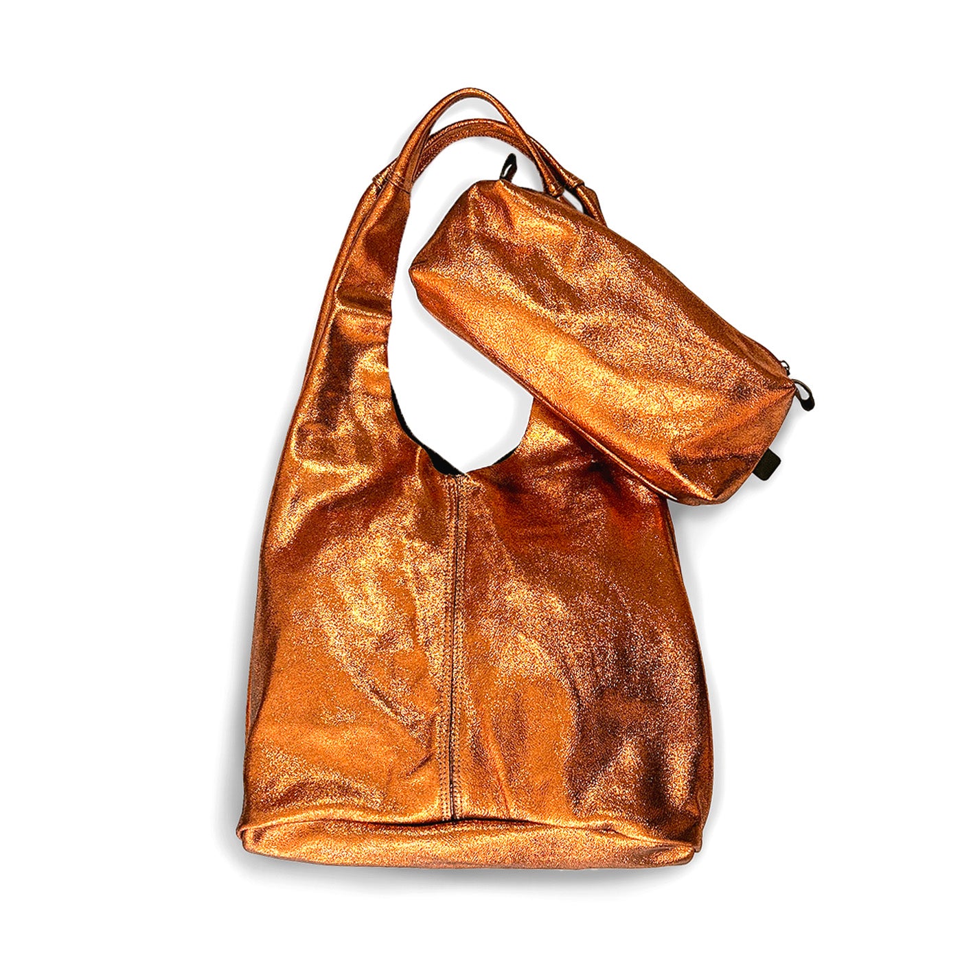 MIBA LEATHER SLOUCH BAG / Dark Tangerine