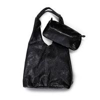 MIBA LEATHER SLOUCH BAG / Black Snake