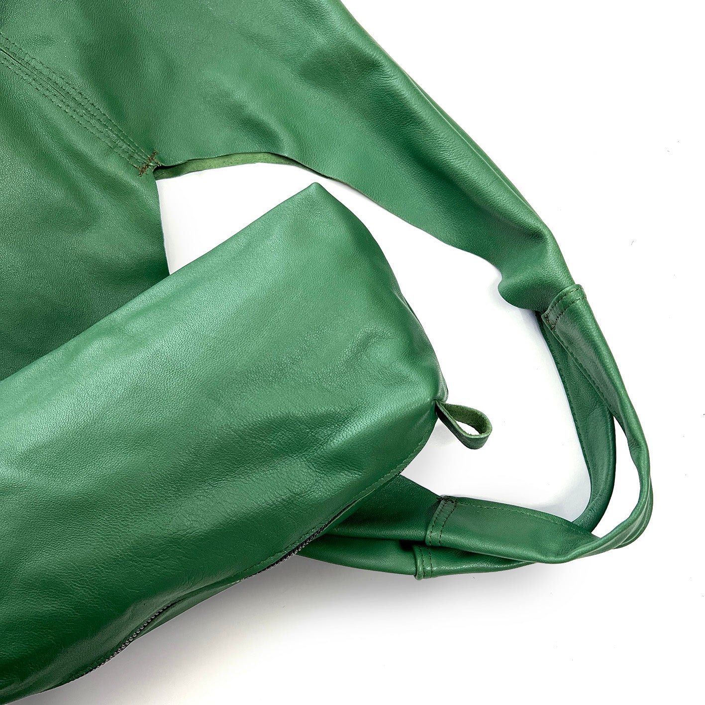 MIBA LEATHER SLOUCH BAG / Leaf Green Leather
