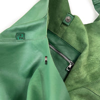 MIBA LEATHER SLOUCH BAG / Leaf Green Leather