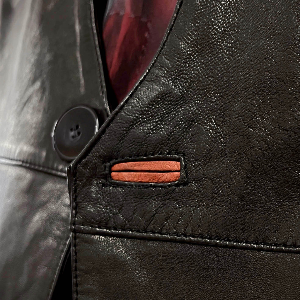 Men's Waistcoat / Black Leather