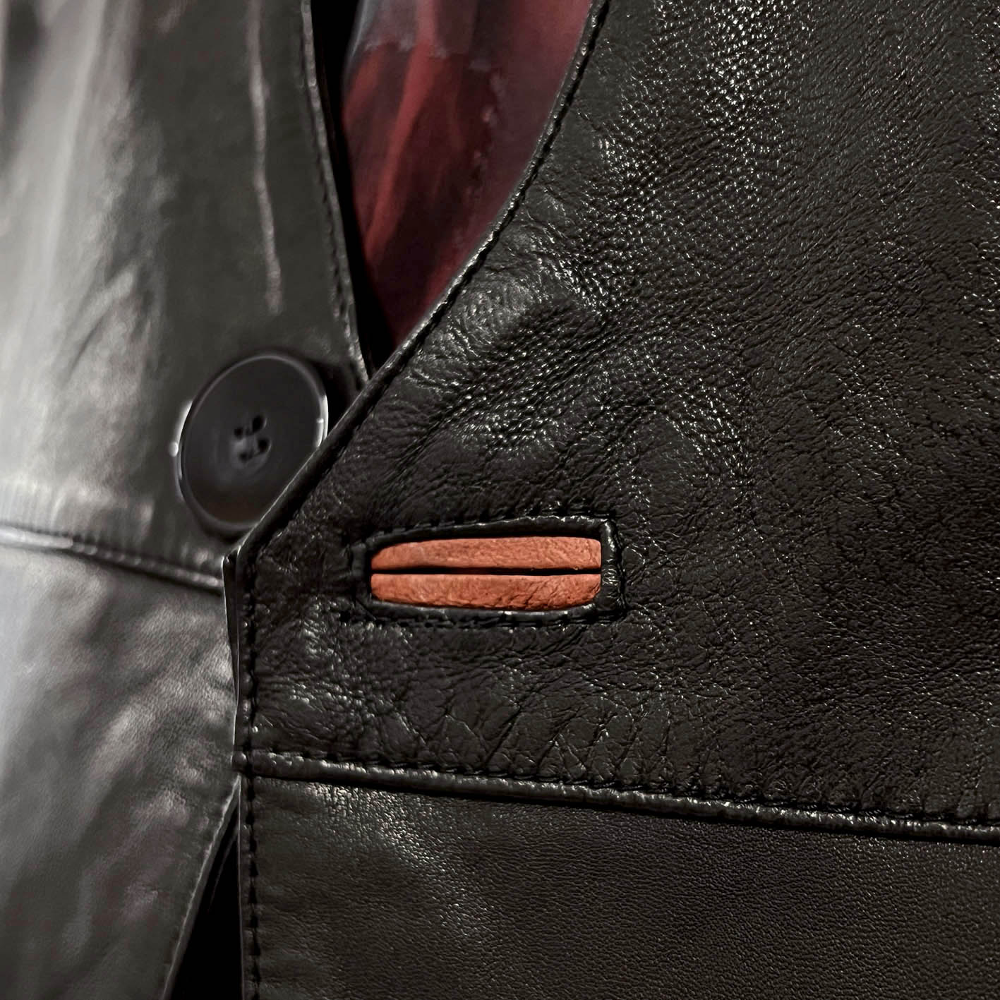 Men's Waistcoat / Black Leather