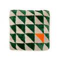 TRIANGLE CUSHION COVER / SQUARE Emerald + Natural