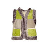 STEPPE kids' gilet S / Green + Grey