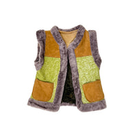 STEPPE kids' gilet S / Tan + Green