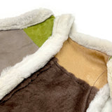 STEPPE kids' gilet S / Green, Grey + Natural