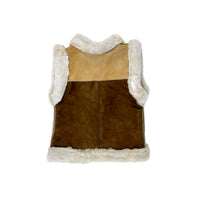 STEPPE kids' gilet S / Green, Grey + Natural