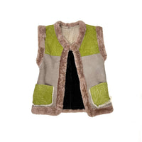 STEPPE kids' gilet M / Green, Grey + Black