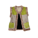 STEPPE kids' gilet M / Green, Grey + Black