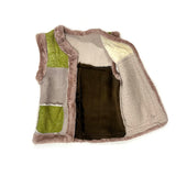 STEPPE kids' gilet M / Green, Grey + Dark Brown