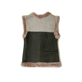 STEPPE kids' gilet M / Green, Grey + Dark Brown