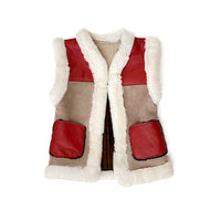 STEPPE kids' gilet M / Berry + Grey