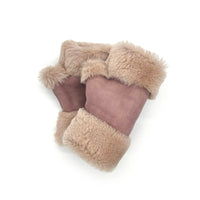 FINGERLESS GLOVES / Dusky Pink Suede