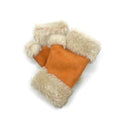 FINGERLESS GLOVES / Peach Suede