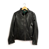 JENKA Leather Biker Jacket / Black Grain