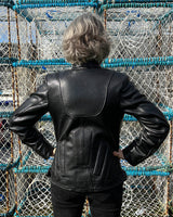 JENKA Leather Biker Jacket / Black Grain