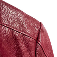 JENKA Ladies' Leather Biker Jacket / Burgundy Grain