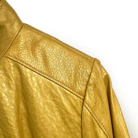 JENKA Ladies' Leather Biker Jacket / Yellow Gold