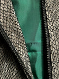 JENKA Ladies' Leather Biker Jacket / Shimmering Snake