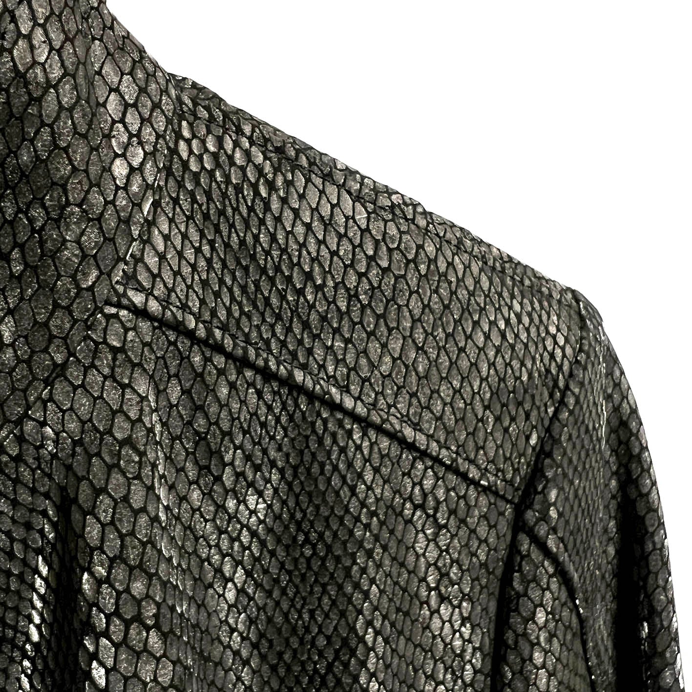 JENKA Ladies' Leather Biker Jacket / Shimmering Snake