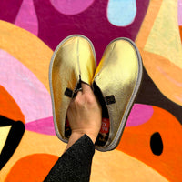 POLIN FIT GOLD LEOPARD / Sheepskin slippers