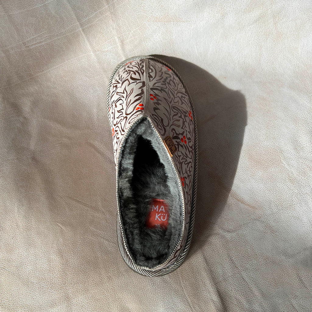 POLIN ACANTHUS BERRY / Designer edition slippers