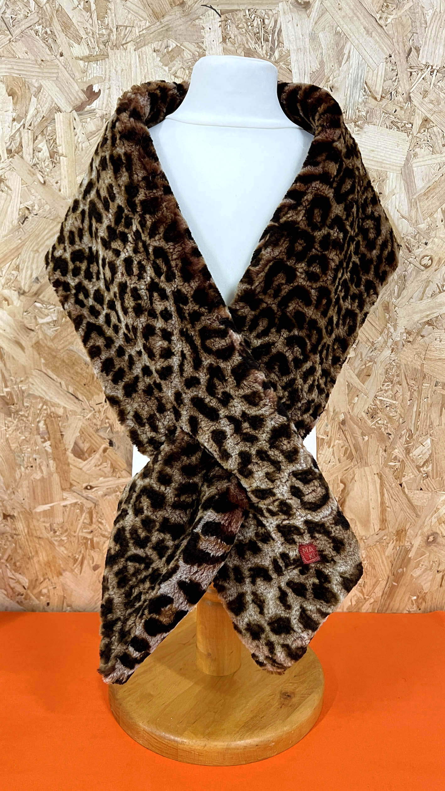 FIFI Leopard Print Sheepskin Scarf / Limited Edition