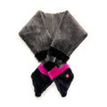 FIFI Striped Grey + Fuchsia Sheepskin Scarf / Limited Edition