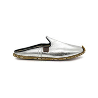 CHARYK TINSEL SILVER / hand-stitched leather slip-ons