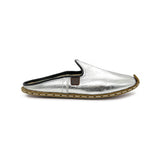CHARYK TINSEL SILVER / hand-stitched leather slip-ons