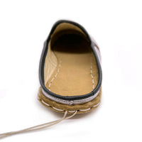CHARYK TINSEL SILVER / hand-stitched leather slip-ons