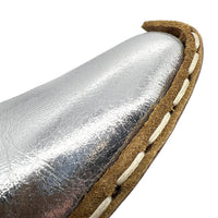 CHARYK TINSEL SILVER / hand-stitched leather slip-ons