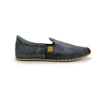 CHARYK PAISLEY PEWTER / hand-stitched leather slippers