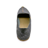 CHARYK PAISLEY PEWTER / hand-stitched leather slippers