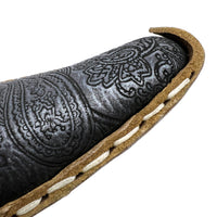 CHARYK PAISLEY PEWTER / hand-stitched leather slippers