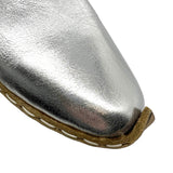 CHARYK TINSEL SILVER / hand-stitched leather slip-ons
