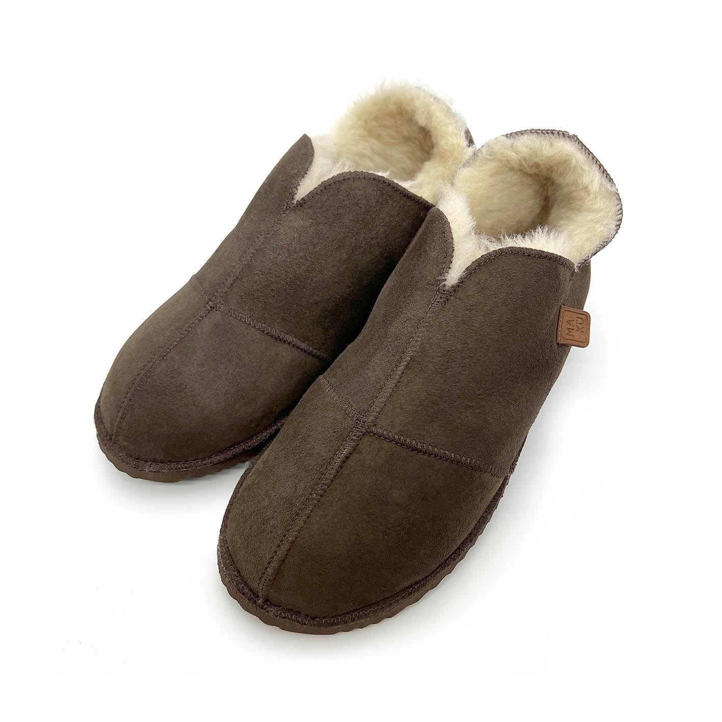 MERDANA TRUFFLE + CREAM / Sheepskin slippers