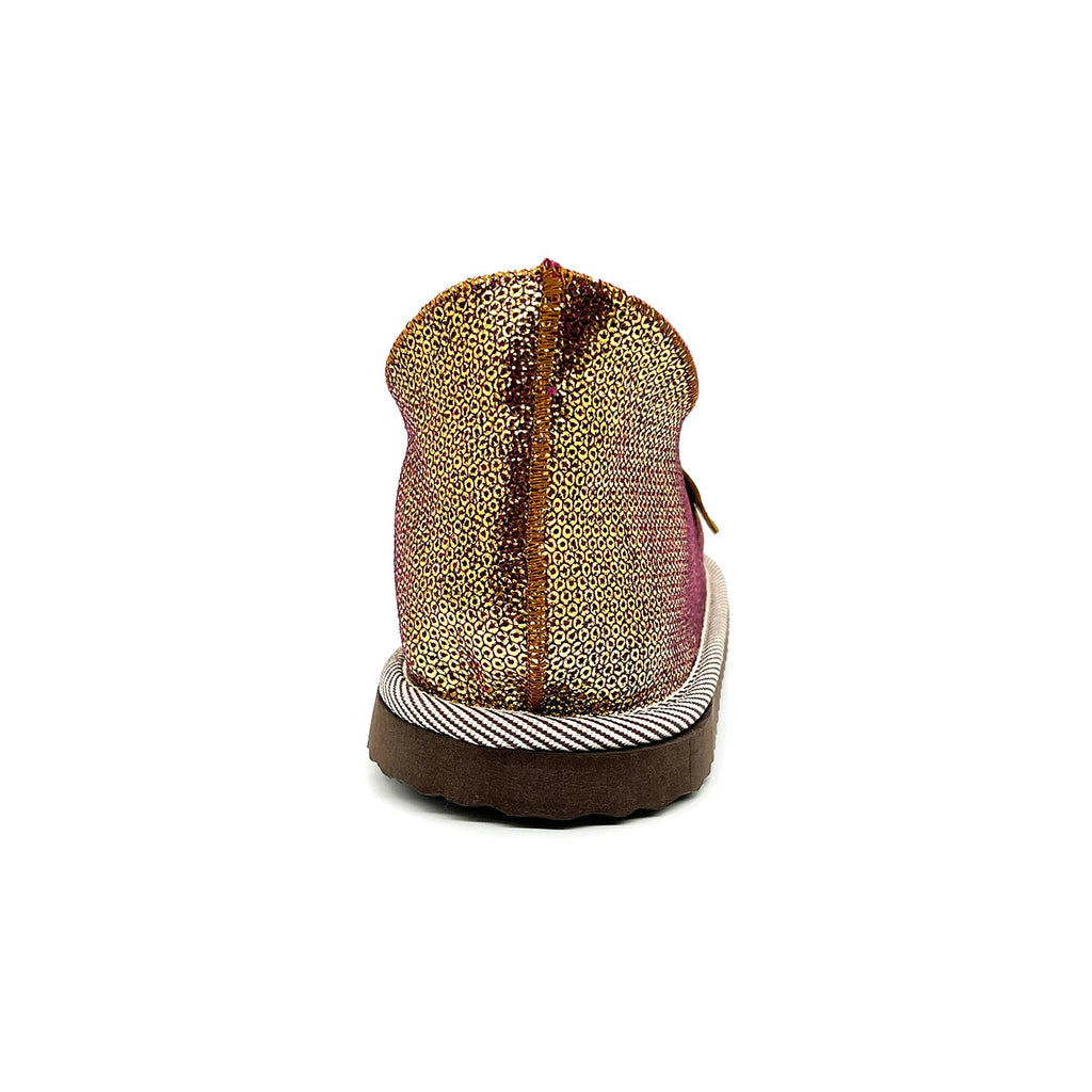 MERDANA SEQUIN GOLD + PURPLE / Sheepskin slippers