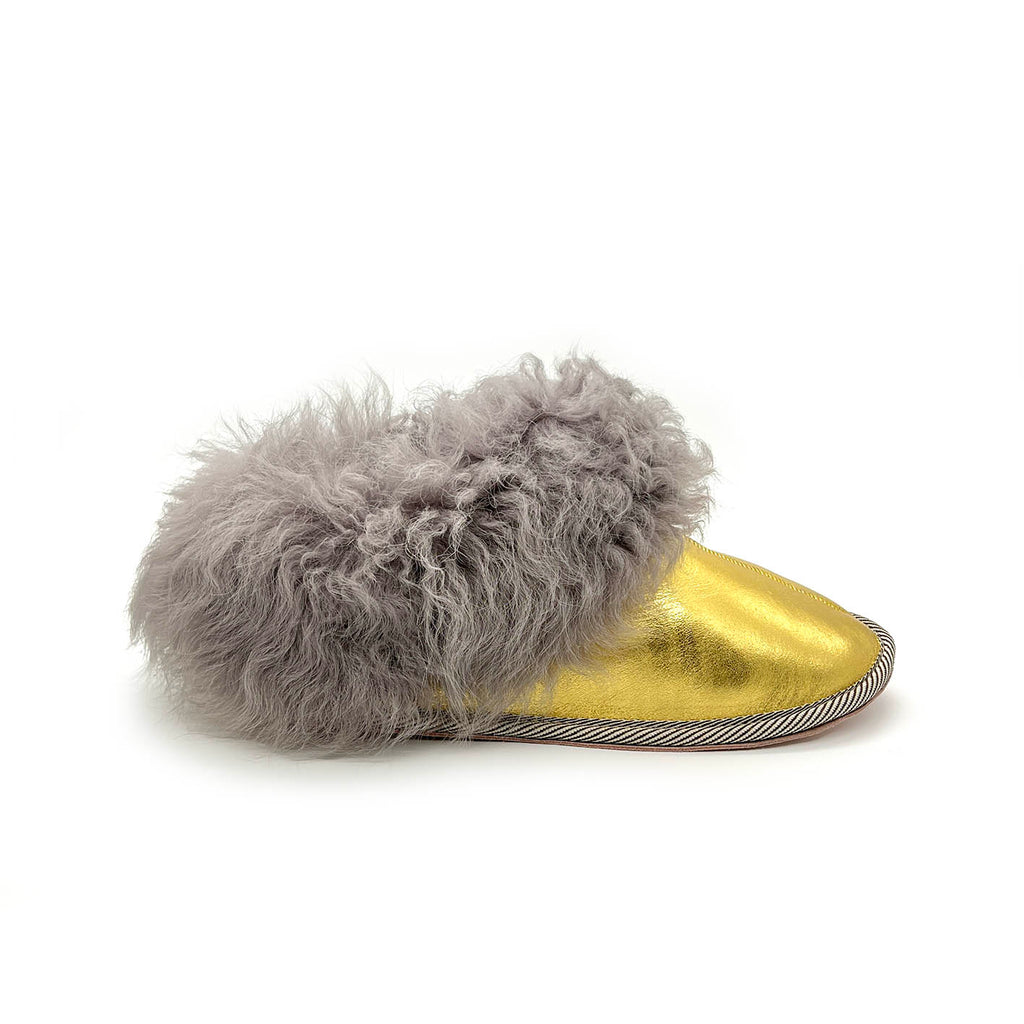 PATIQ NEW GOLD / Sheepskin slippers