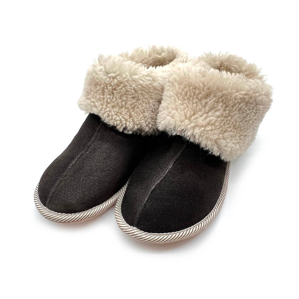 PATIQ SLATE + NATURAL / Sheepskin slippers